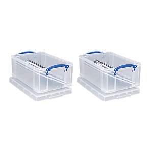 Really Useful Storage Box 9 Litre Clear &Useful Box 4 Litre Office Storage Box Clear 