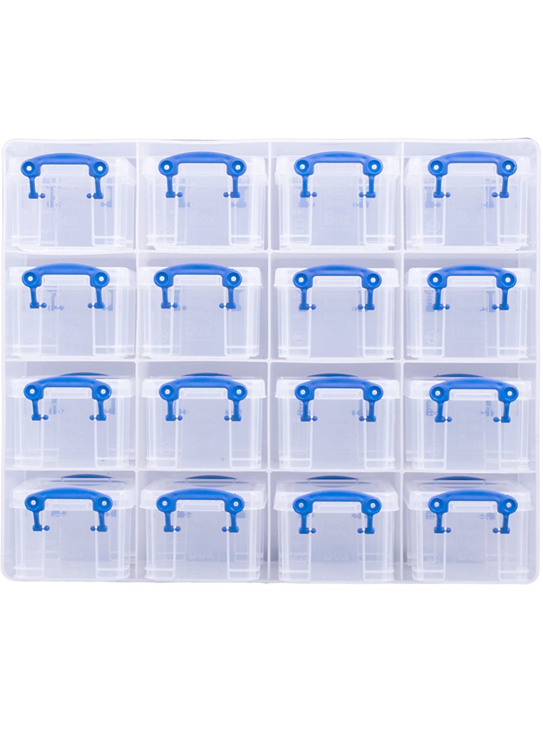 Really Useful Box 16 Boxes Organizer Small Stash Storage Assorted Colors W/  Lids