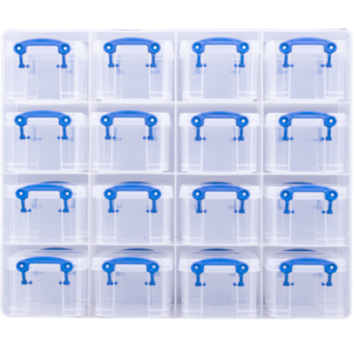 Really Useful Organiser Set Polypropylene 16x0.14L Boxes and Tray