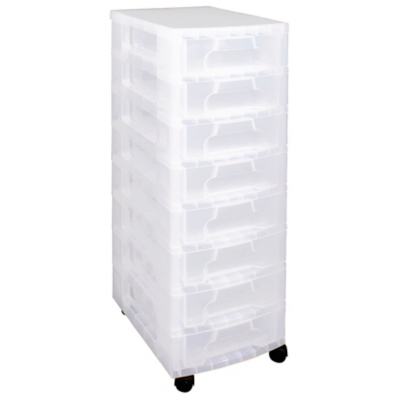 Really Useful Storage Boxes 8 x 7 Litre Clear Tower Clear Drawers