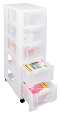 Really Useful Torre Portaoggetti In Plastica Con Cassetti - Bianco, 5 Cassetti Da 7L + 3 Cassetti Da 12L - 2