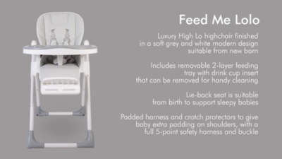 Red Kite Feed Me Lolo High Low Chair Baby at ASDA