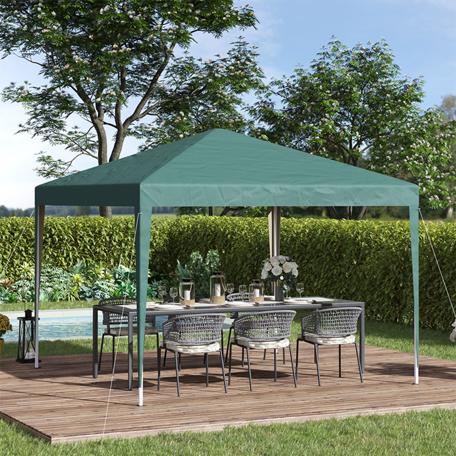 3M Green Outsunny 3X3m Garden Pop Up Gazebo