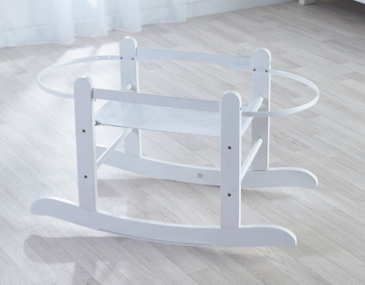 white folding moses basket stand