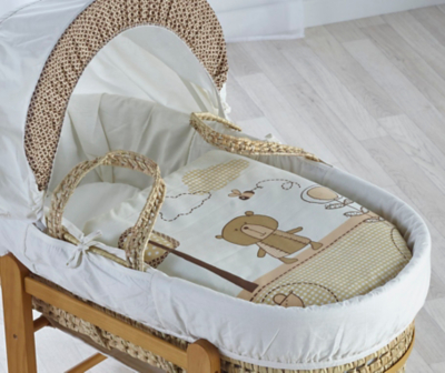 Teddy In The Park Moses Basket Cream Baby at ASDA