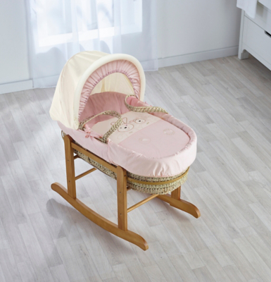 Daisy Boo Picnic In The Park Deluxe Maize Moses Basket Baby Pink