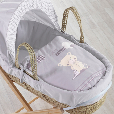 asda moses basket grey