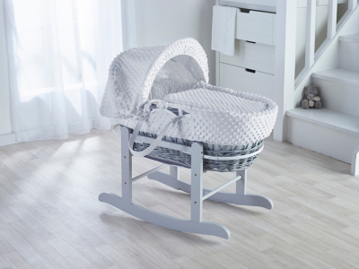 grey dimple moses basket with stand