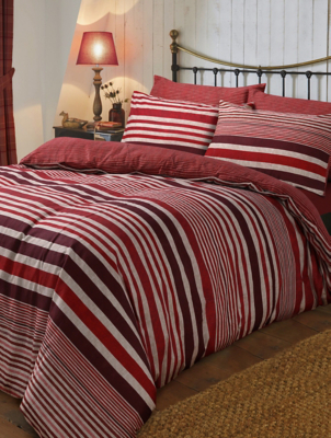Sleepdown Robin-Set Di Biancheria Federe, In Cotone Spazzolato, Reversibile, Con Bordi A Tubi, Per Letto King Size, 220 Cm X 230 Cm, Colore: Rosso | Leroy Merlin