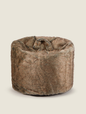 Kaikoo Brown Fur Bean Bag Home at ASDA