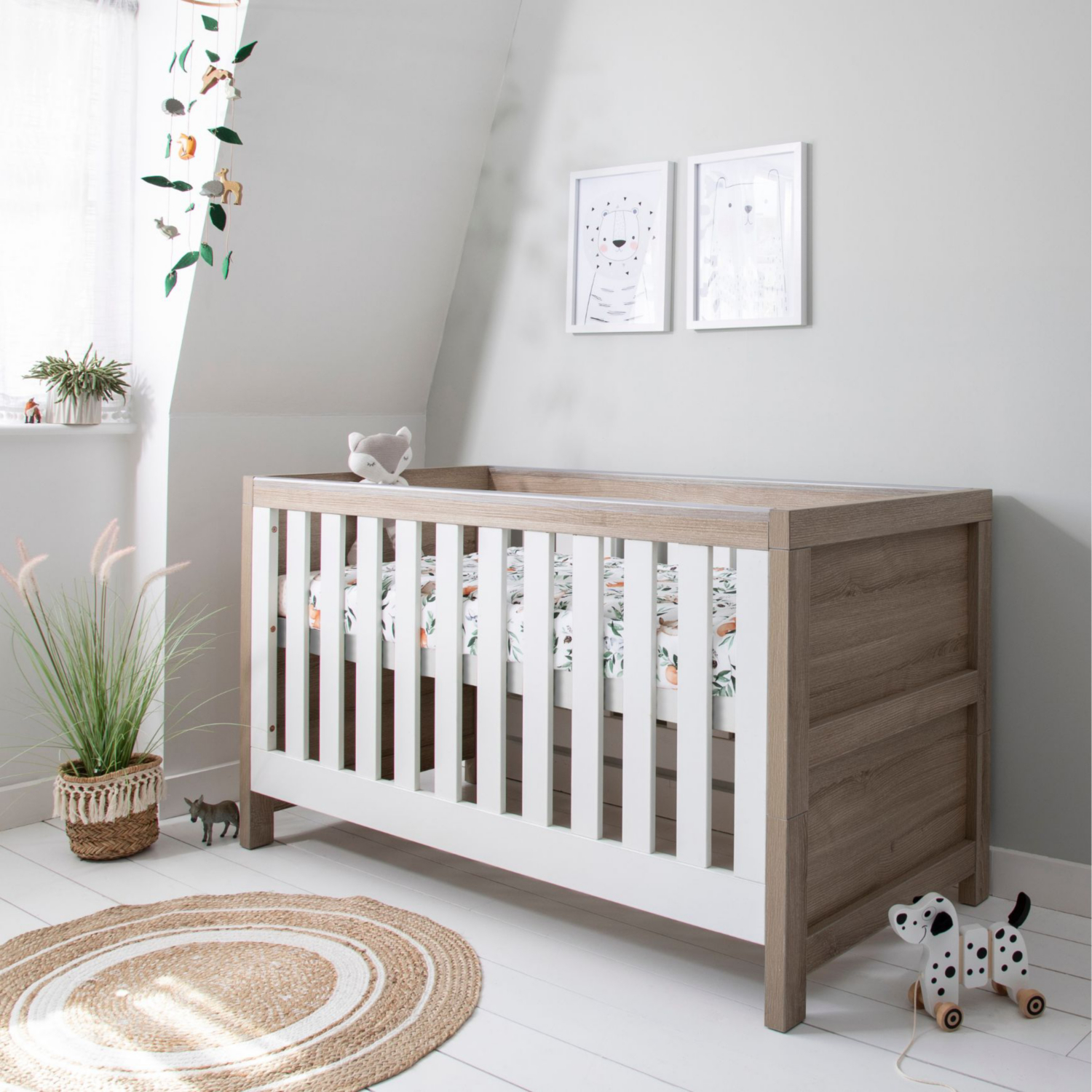 George White Tutti Bambini Modena & Oak 3 In 1 Cot Bed