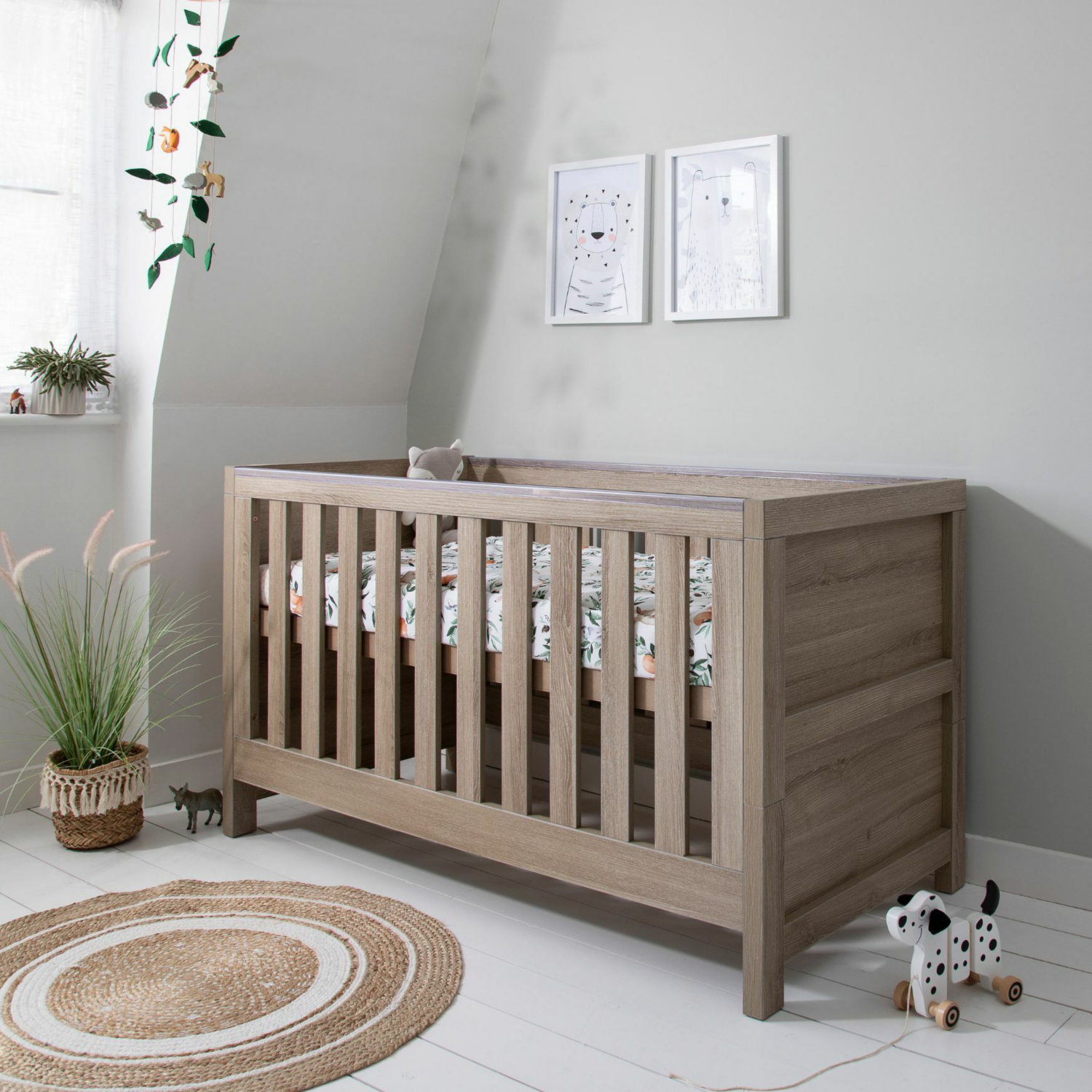 George Brown Oak Tutti Bambini Modena Oak 3 In 1 Cot Bed