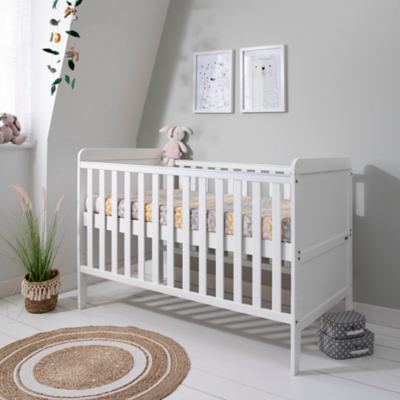 Tutti Bambini Rio Cot Bed With Cot Top Changer & Mattress - White, White