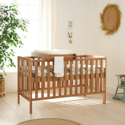 Tutti Bambini Malmo Cot Bed Bundle Including Cot Top Changer & Mattress - Oak | Fast & Easy 365 Day Returns
