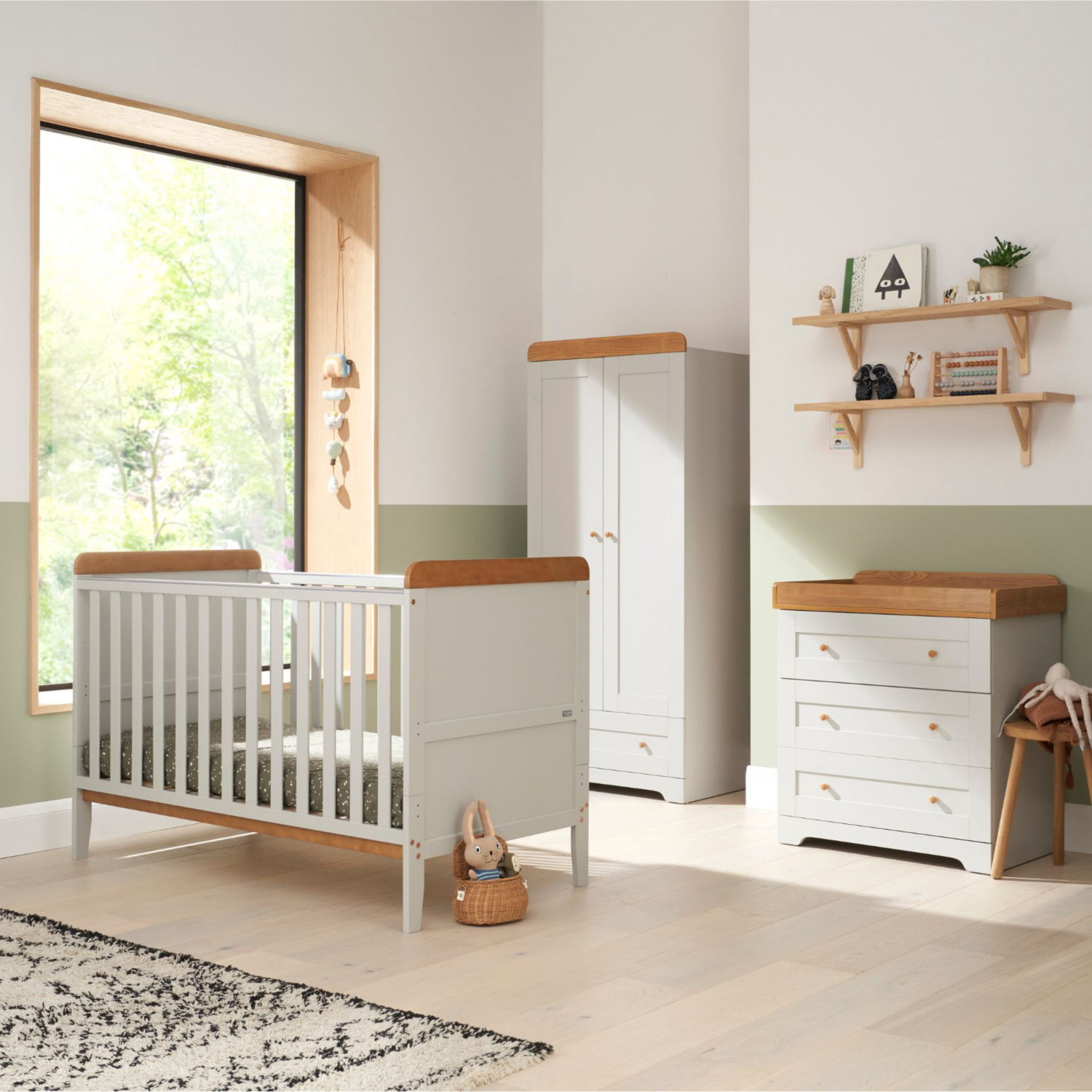 Dove Light Grey Tutti Bambini Rio 3Pc Grey & Oak Room Set