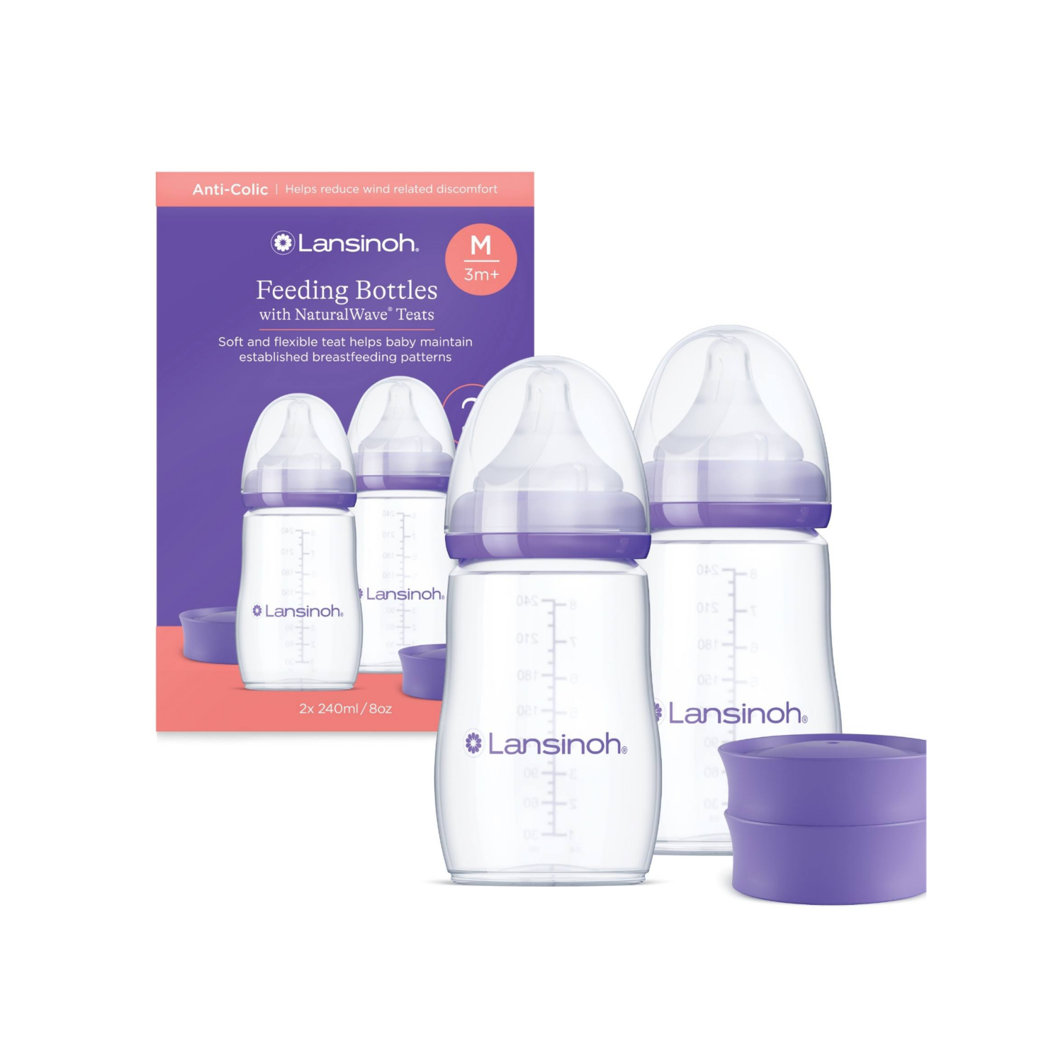 Ebebek Lansinoh Feeding Bottles With Naturalwave Teat 240Ml Pack Of 2 - Image 4