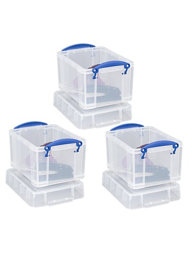 Really Useful Box 16x0.14 Litre Plastic Storage Box Organiser Clear &  Assorted
