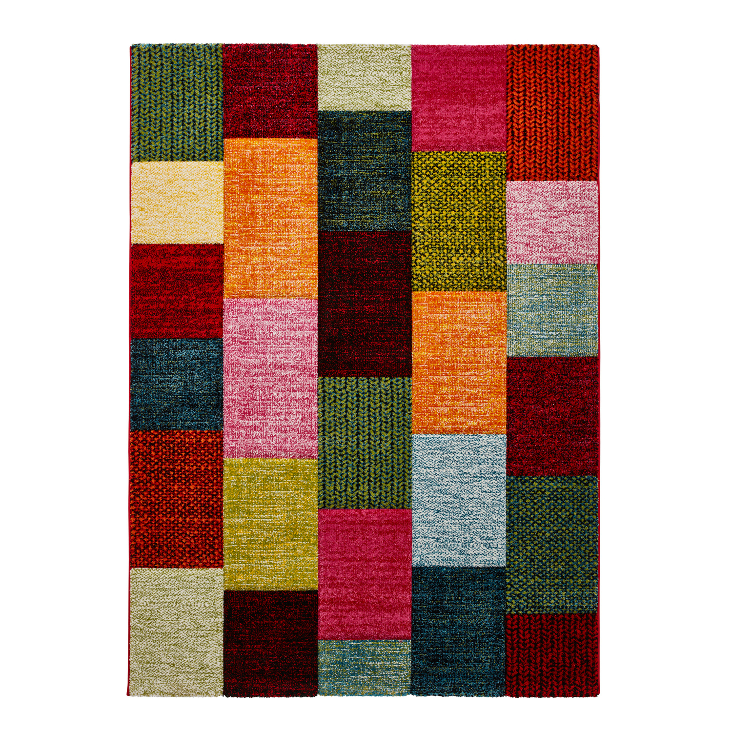 George Multi Think Rugs Brooklyn Patchwork Carved Rug