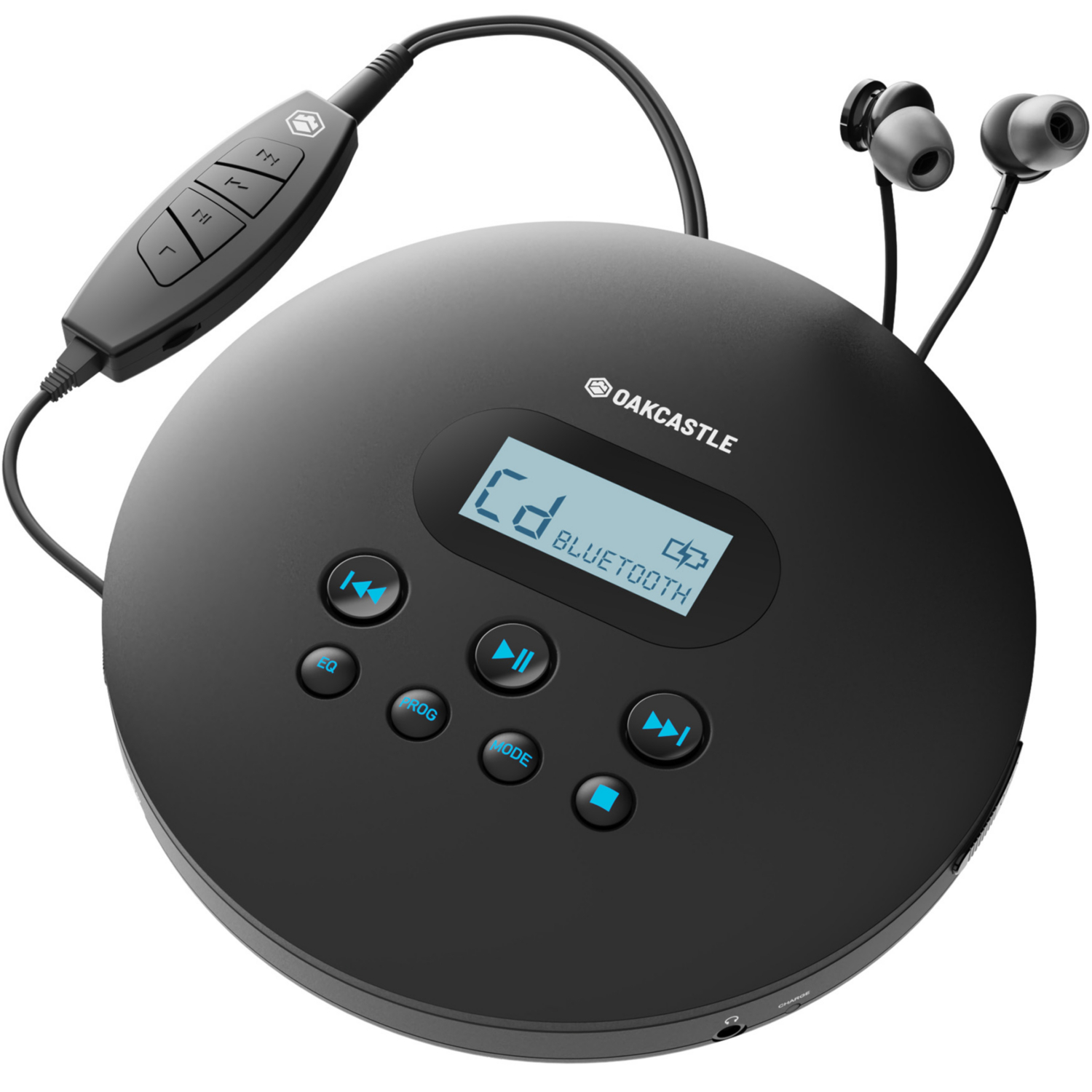 Rechargeable Bluetooth CD Player | 12hr Portable Playtime | In Small, Black - Image 6