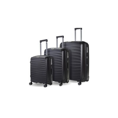 Rock Luggage Sunwave 3 Piece Set - Black, Black