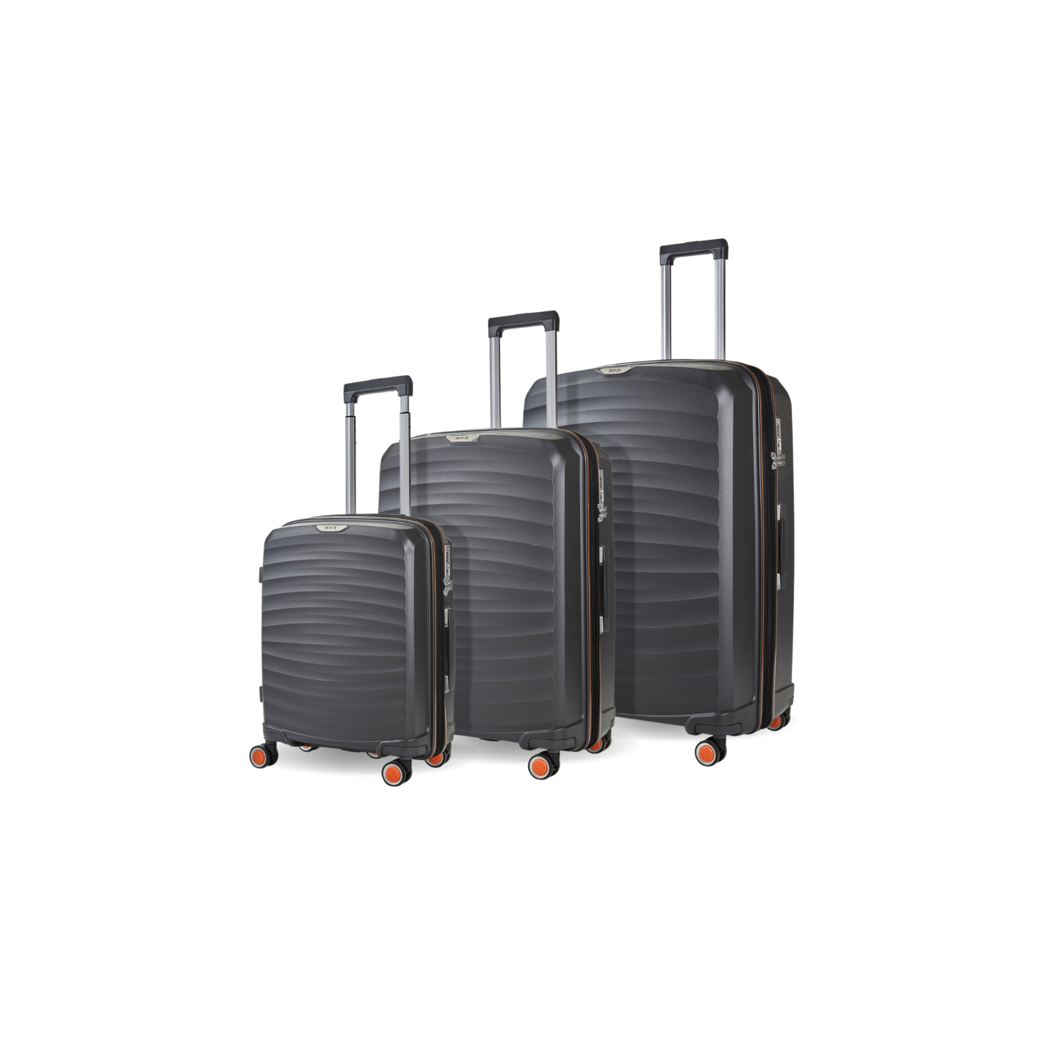 Rock 3 Piece Suitcase Set - Charcoal/Grey - Polypropylene - Image 6