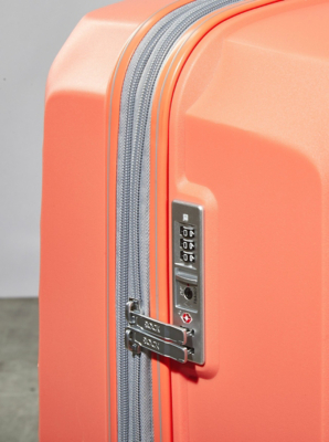 Rock TR-0212-PE Sunwave Peach 3pc Suitcase Set Holiday Shop