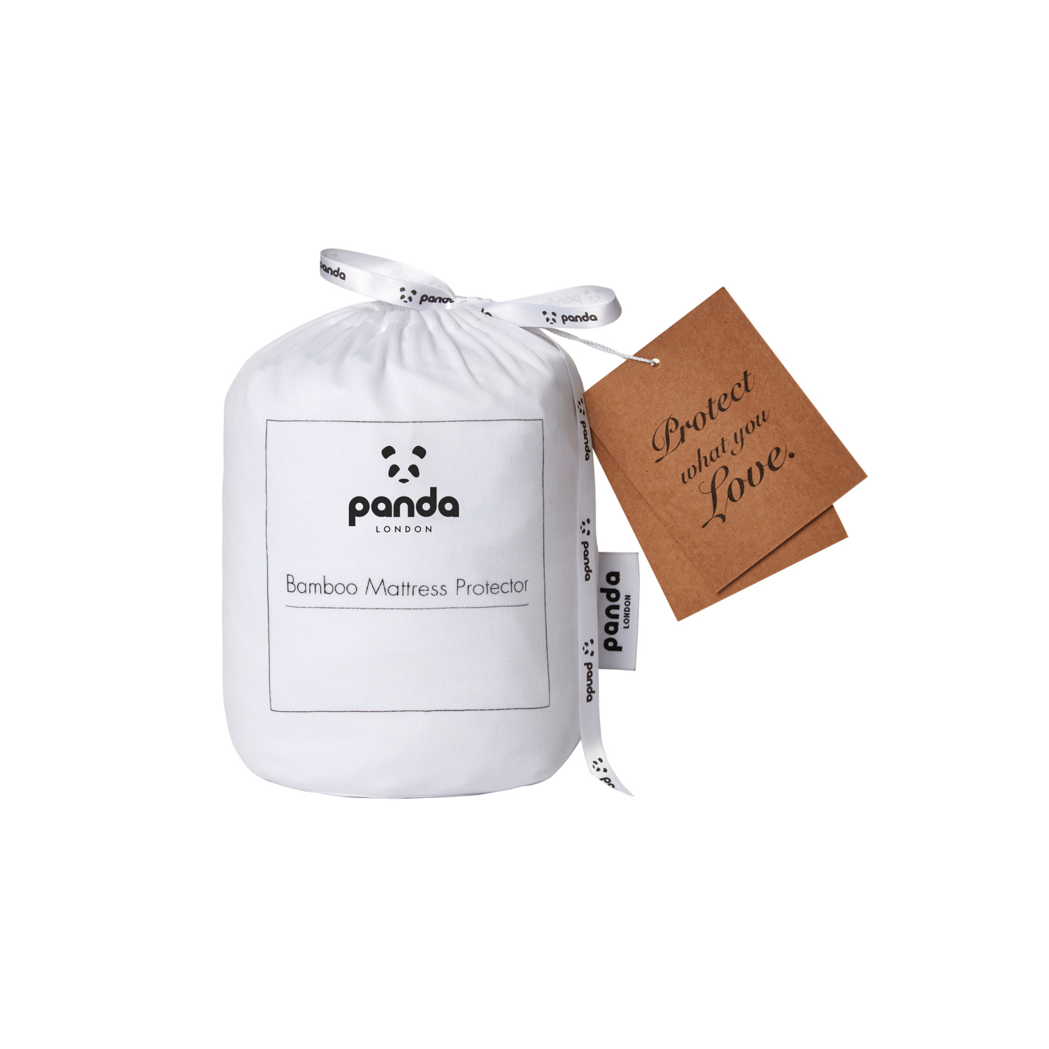 George White Panda Bamboo Waterproof Mattress Protector