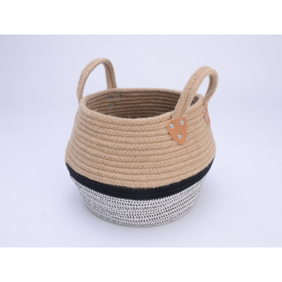 George Natural Woven Jute And Rope Storage Basket