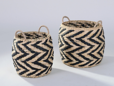 patterned storage baskets