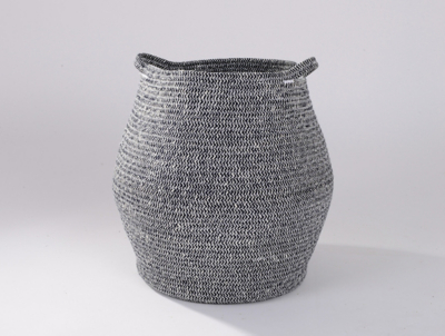Dark Grey Cotton Woven Rope Storage Basket Home at ASDA