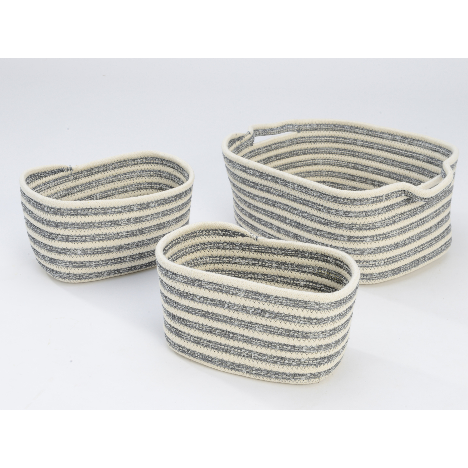George Grey Cotton Rope Storage Baskets - Set Of 3
