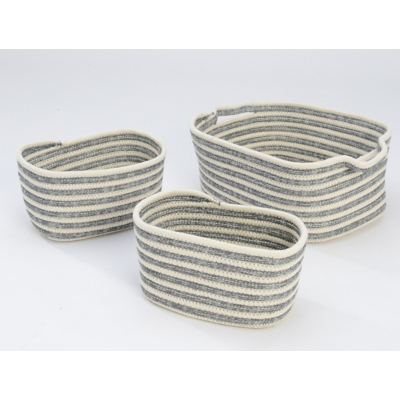 George Grey Cotton Rope Storage Baskets - Set Of Size 3