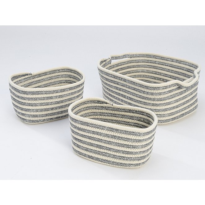 Grey Cotton Rope Storage Baskets - Set of 3 | Home | George at ASDA
