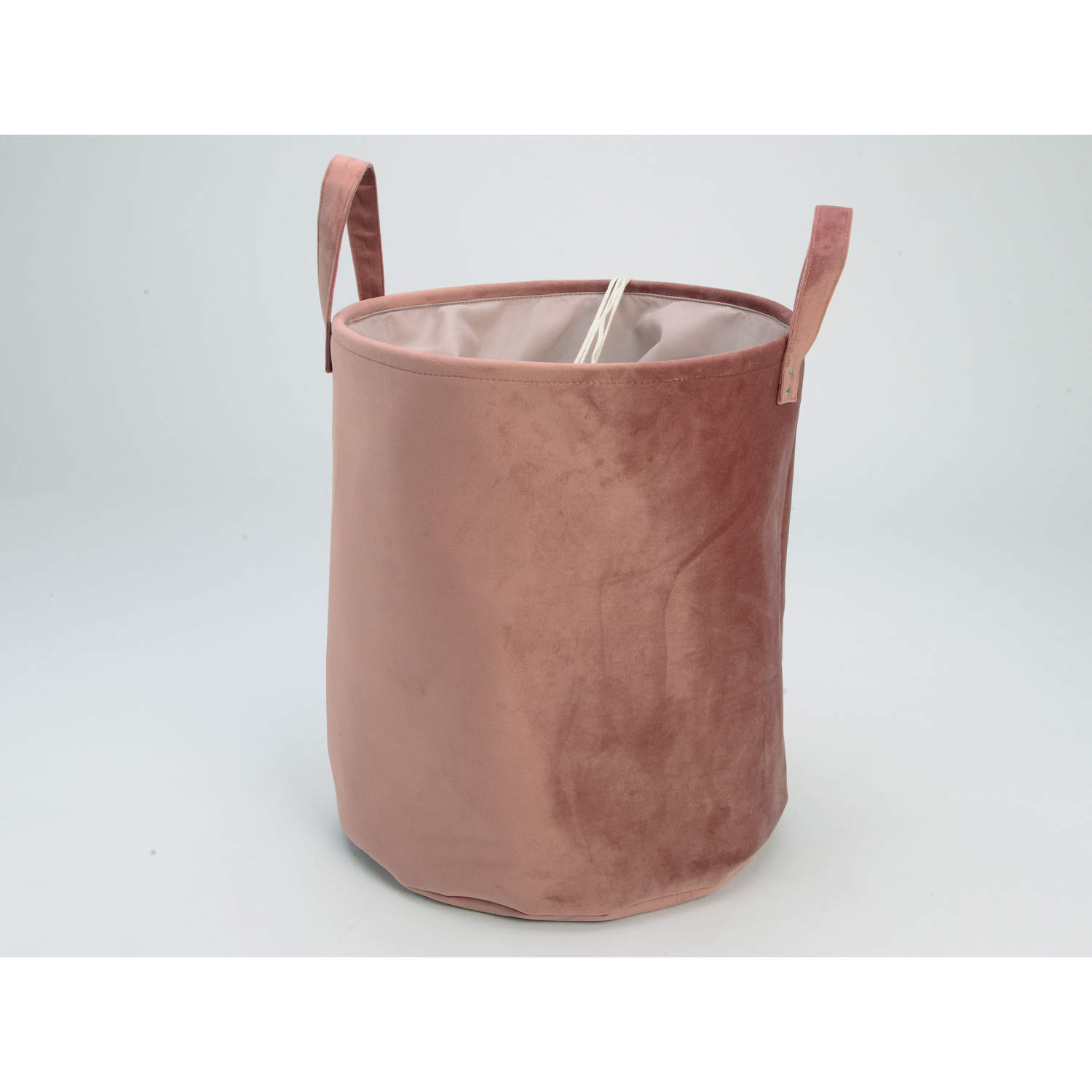 George Pink Velvet Laundry Basket