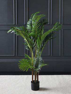 Artificial Areca Palm In Black Pot 145cm Home at ASDA