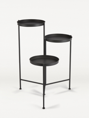 Grey 3 Tier Plant Stand Home at ASDA