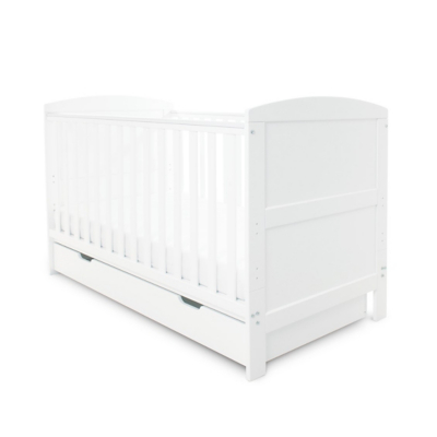 Ickle Bubba White Coleby Classic Cot Bed with Under Drawer Home