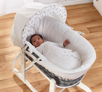 kinder valley white dimple moses basket