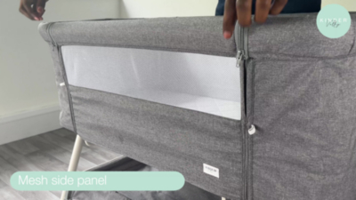 Kinder Valley Snoozie Bedside Crib Storm Grey Baby at ASDA