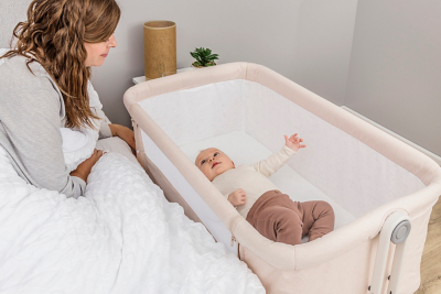 Kinder Valley Snoozie Bedside Crib Soft Shell Baby at ASDA