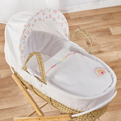 Kinder Valley Rainbow Moses Basket 4 Piece Bedding Set Baby