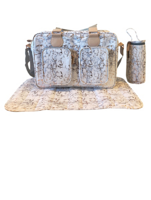 My Babiie Dani Dyer Metallic Rose Gold Marble Deluxe Changing Bag