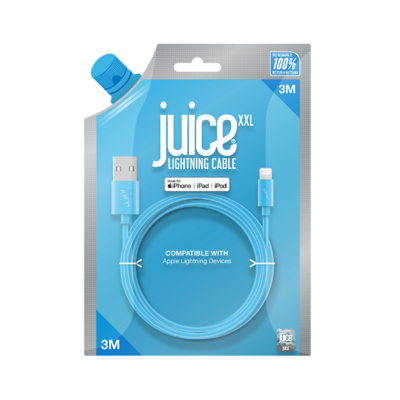 George JuiceApple Lightning Charging Cable 3m - Aqua