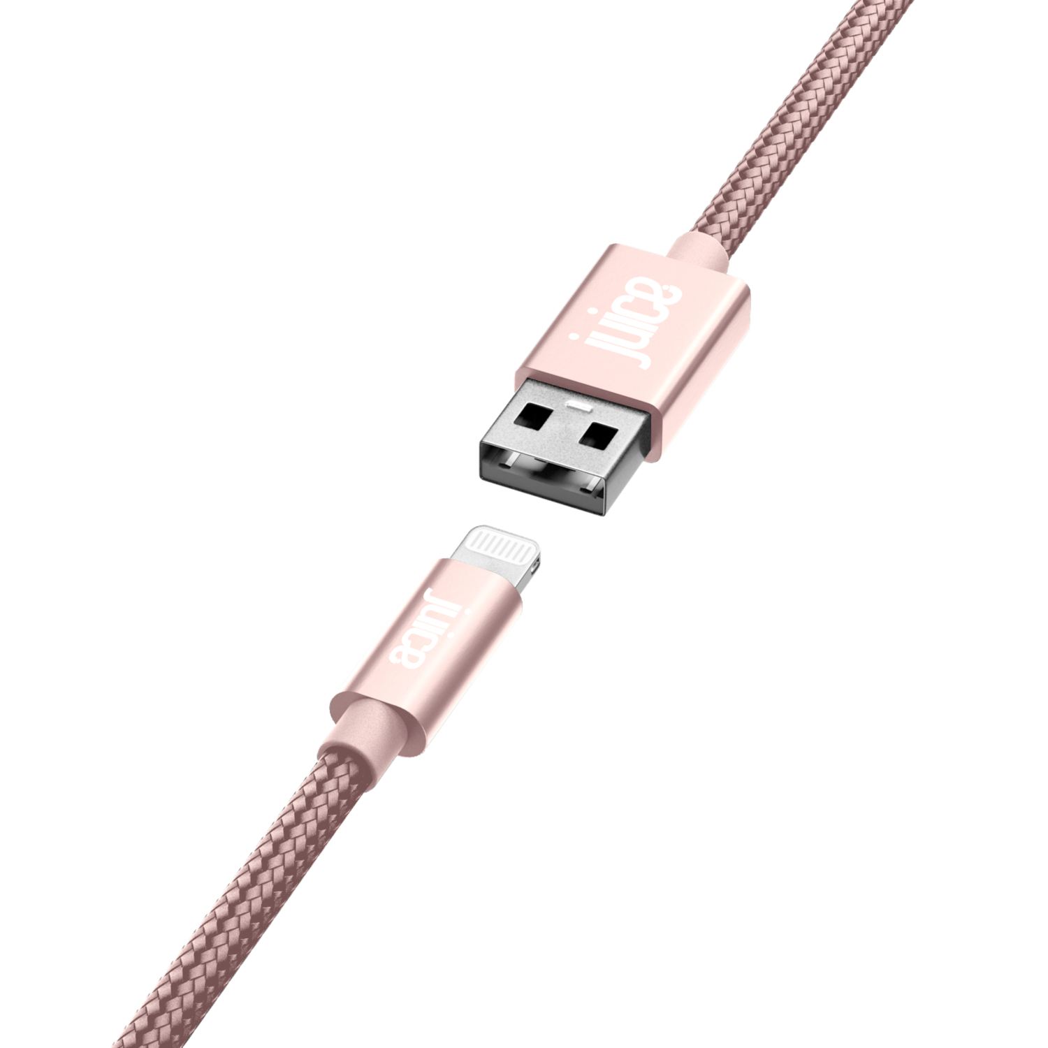 George Rose Gold Juice Braided Lightning Cable - 2M
