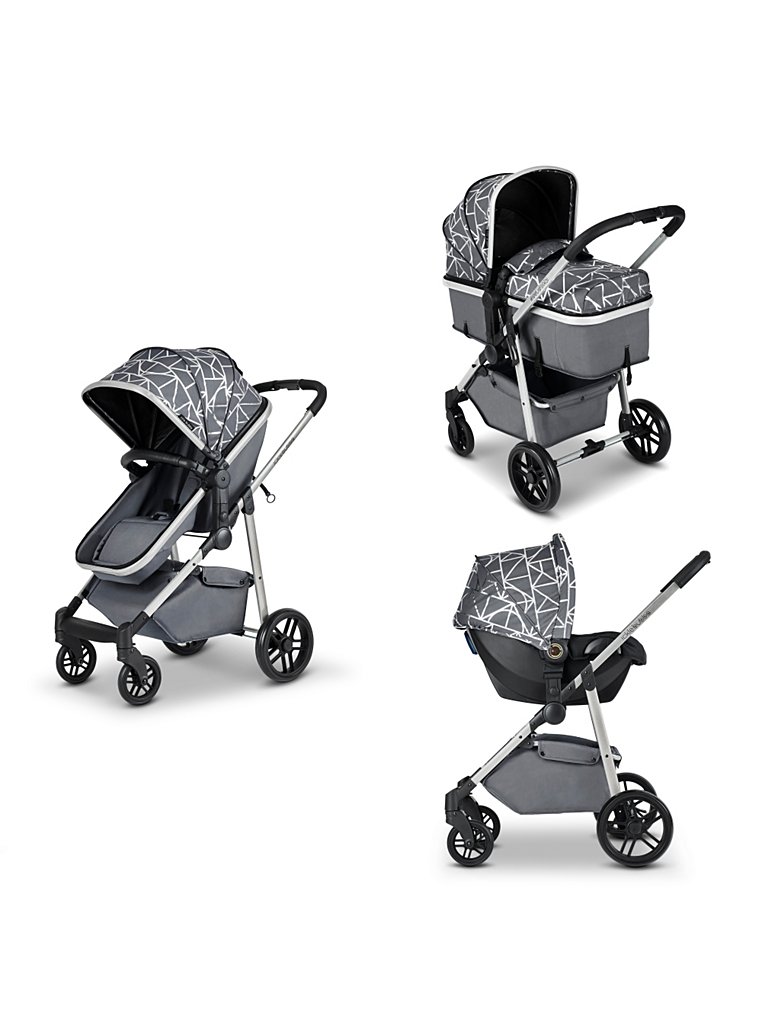 Ickle Bubba Moon 3-in-1 Travel System with Astral Car Seat - Silver /  Sparkle / Black, Baby