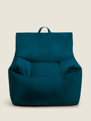 Kaikoo Teal Velvet Bean Bag Chair Home at ASDA