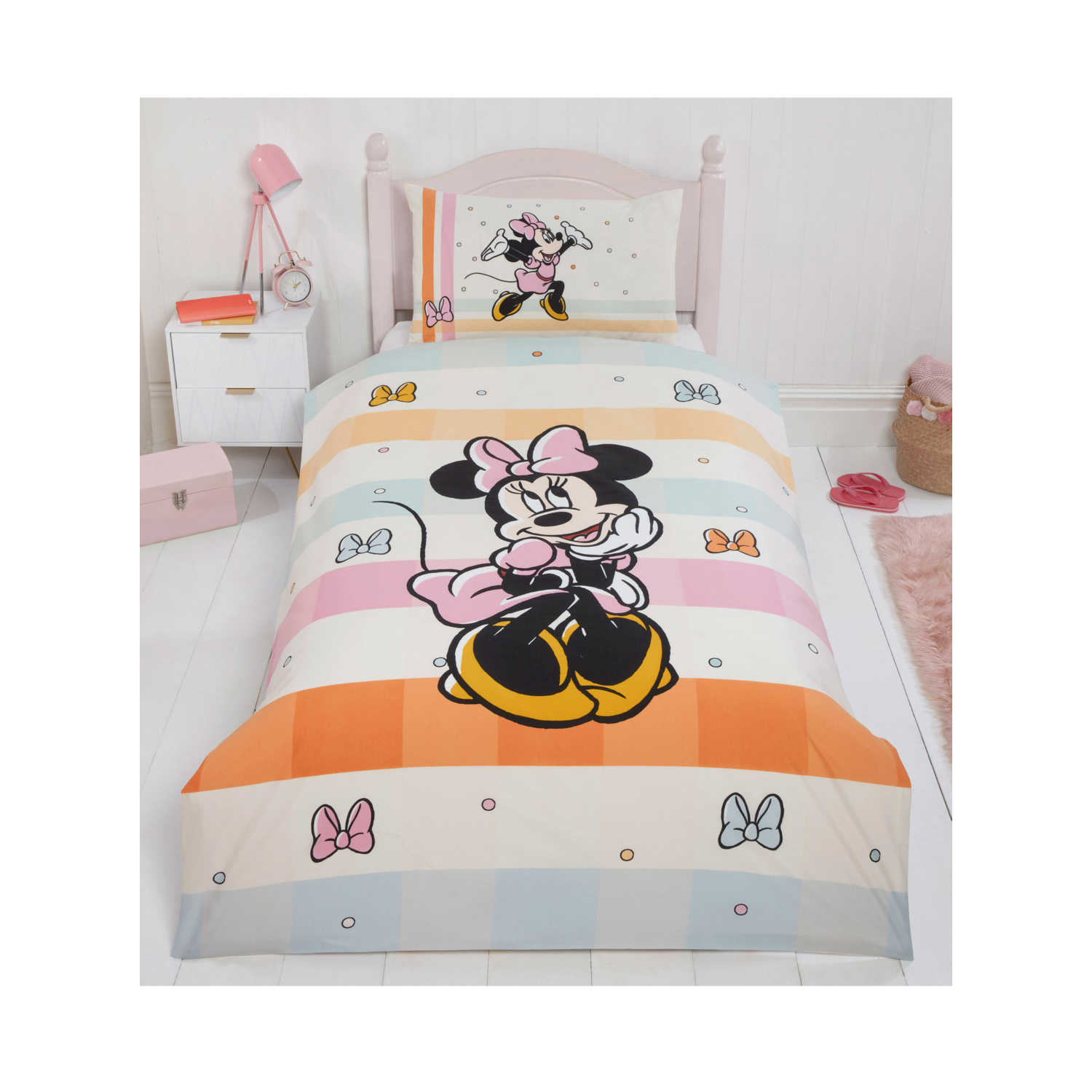 Disney Multi Minnie Mouse Reversible Single Duvet Set