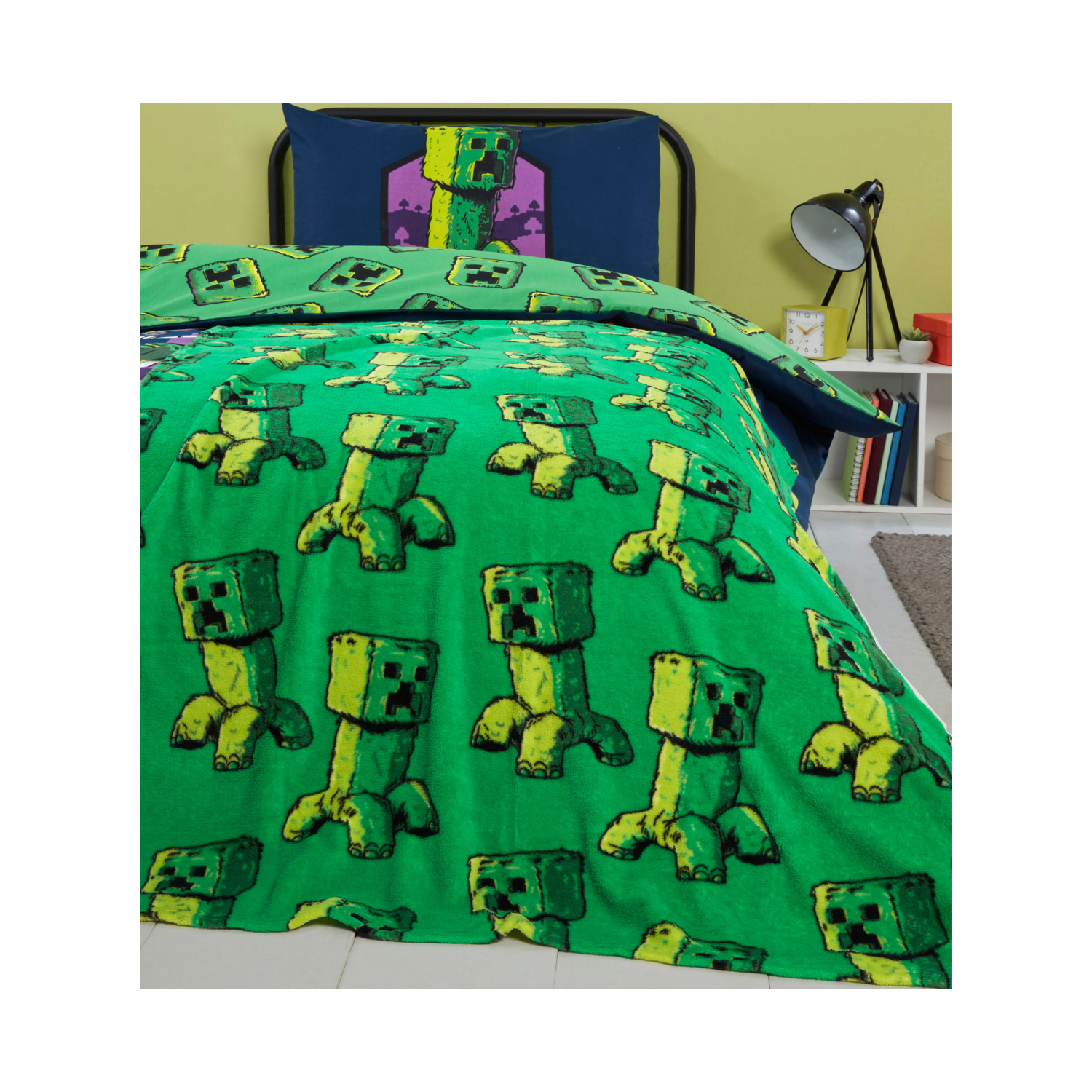 Minecraft Green Movie Fleece Blanket - 100Cm X 150Cm