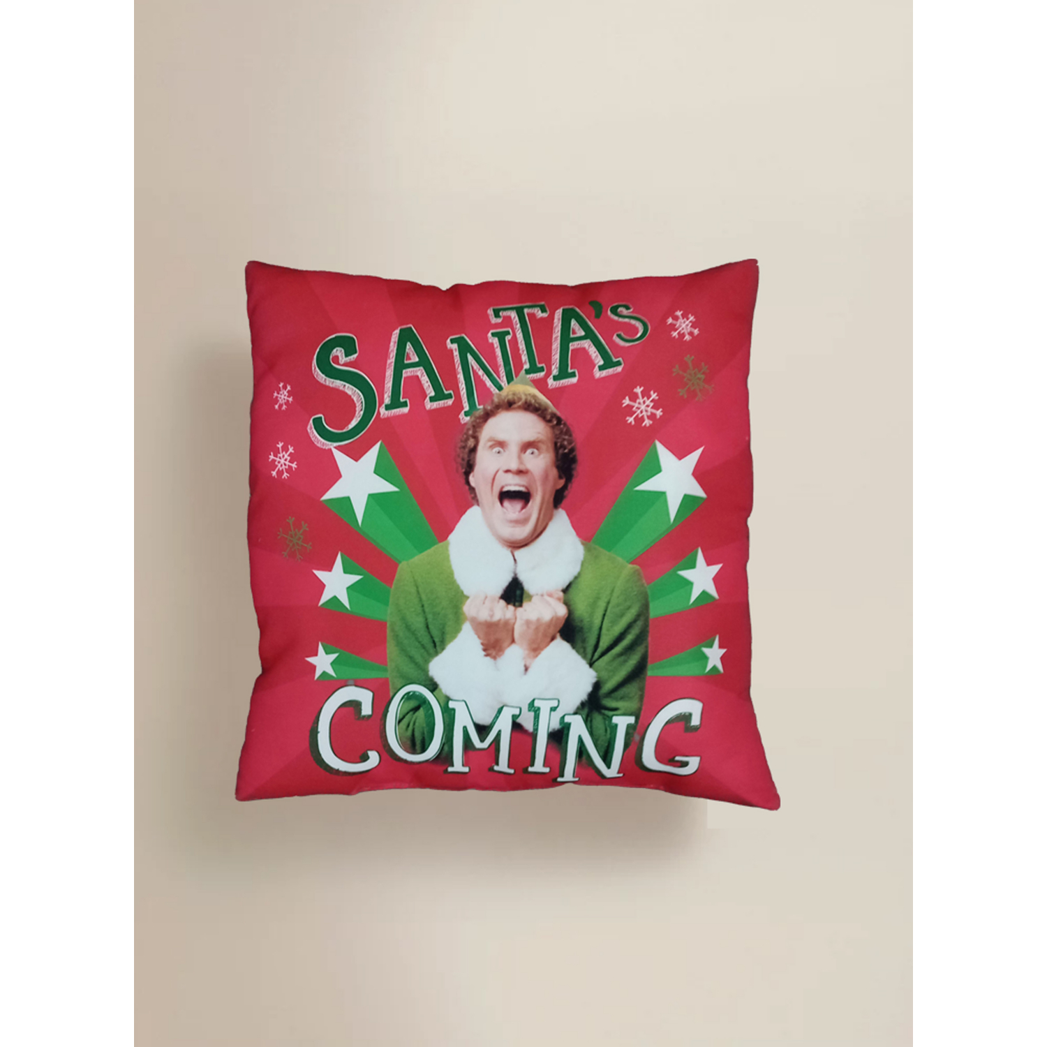 George Multi Elf 'Santa's Coming' Cushion