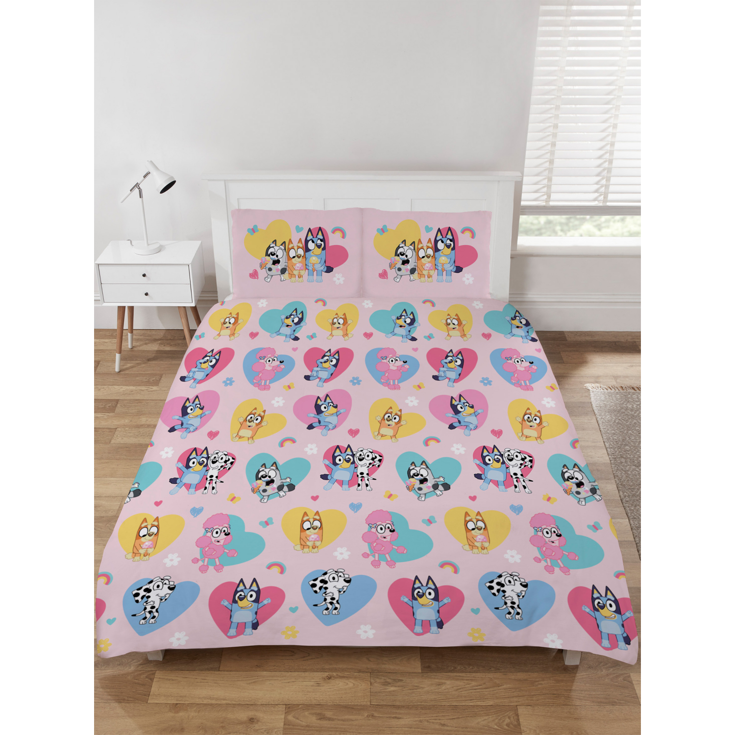 George Pink Bluey 'Hearts' Duvet Set